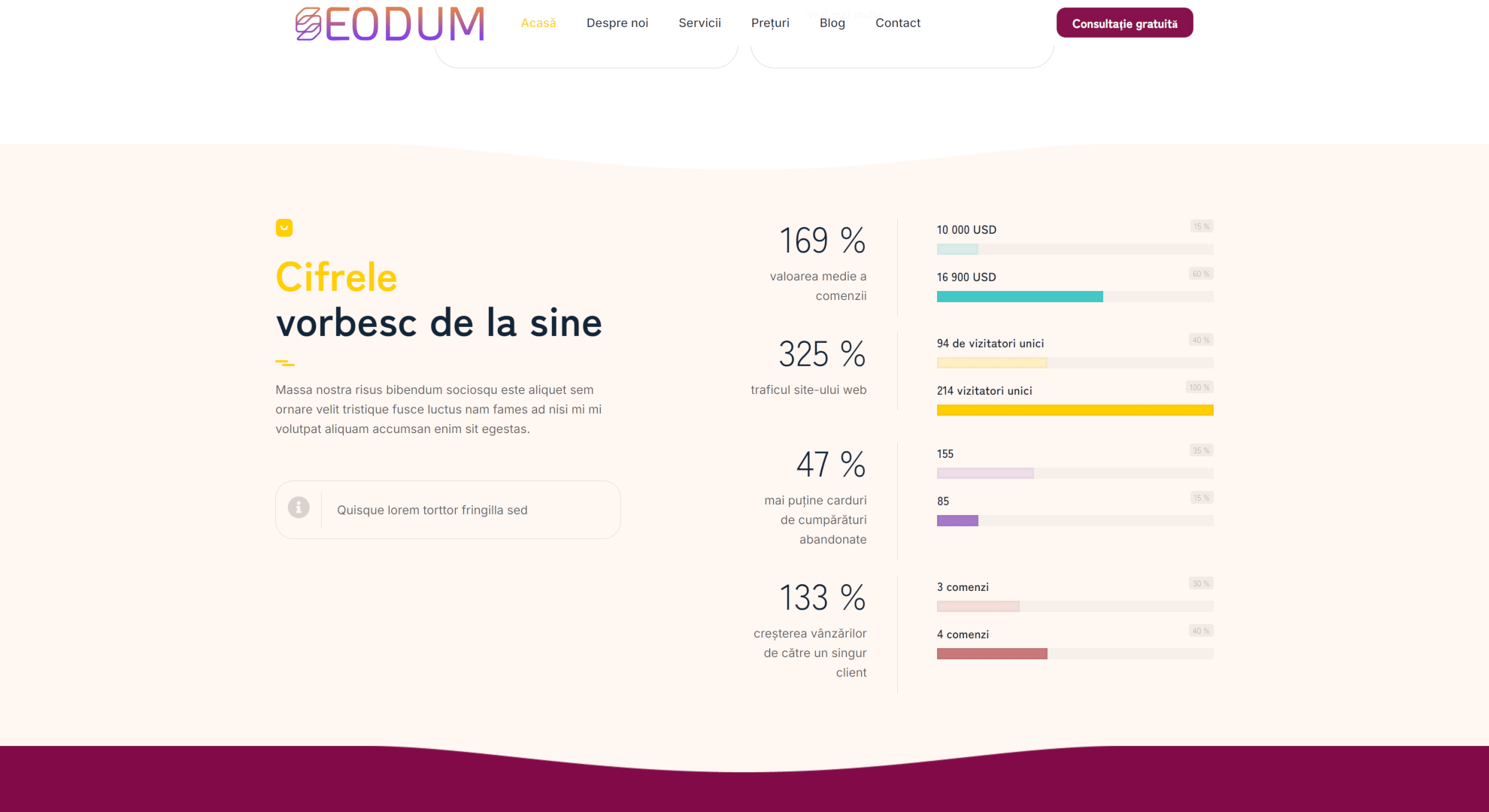 Model site web de publicitate și marketing 1 6 Seodum.ro - Model site web firme de publicitate si marketing 1 3 min